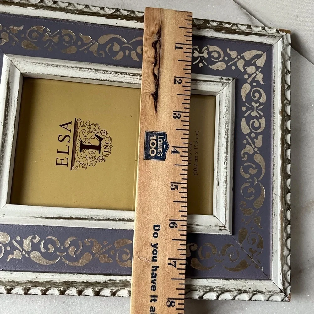 Wood with Floral Motif lavander Joy Elsa L Inc 4x6 Photo Picture Frame